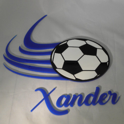 Plexiglas muurdecoratie van een voetbal